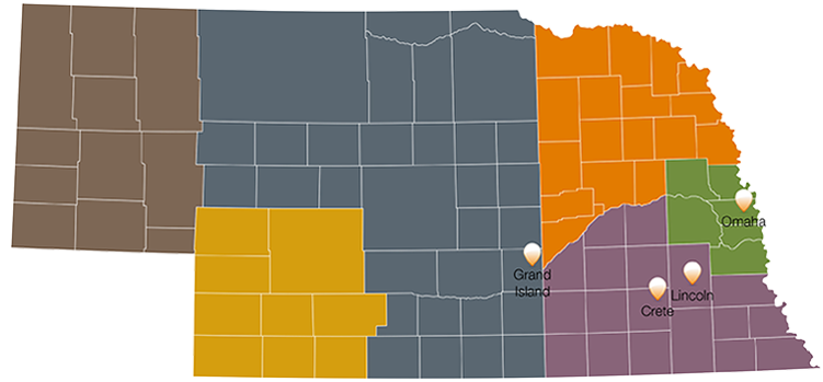 nebraska map of chamber of commerce regions