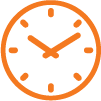 Orange image depicting a clock.